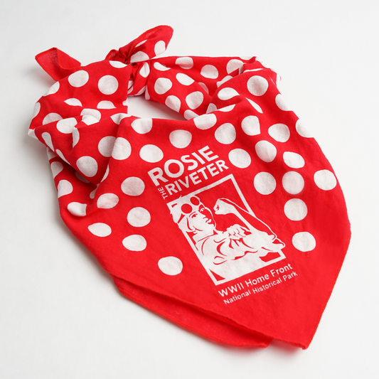 Polka Dot Bandana with Rosie National Park Logo ANNIVERSARY SALE 25% OFF IN CART
