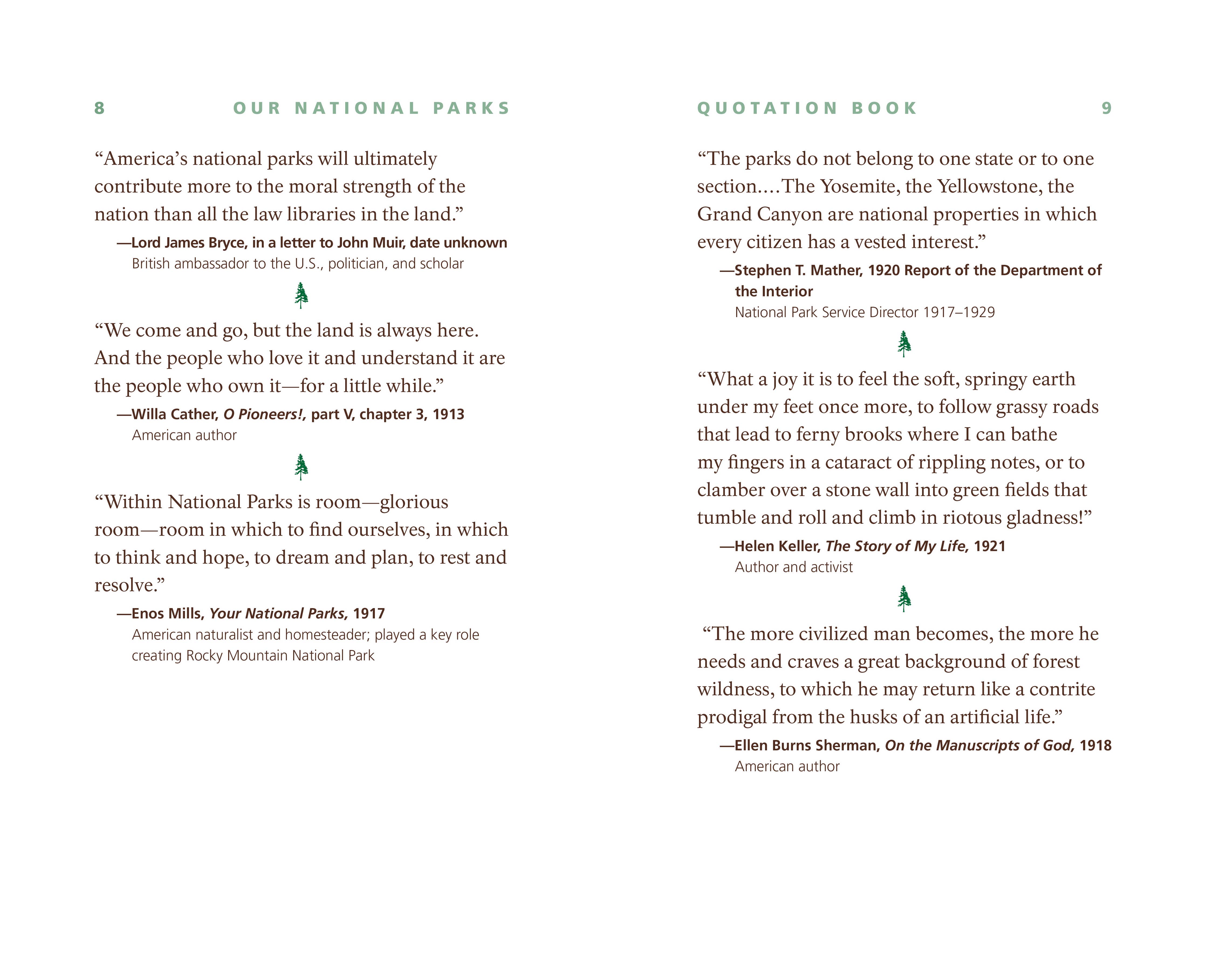 Our National Parks Quotation Book