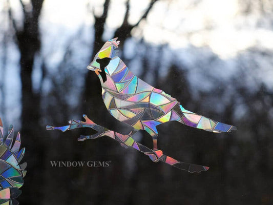 Cardinal Window Prismatic Decals - bird strike prevention