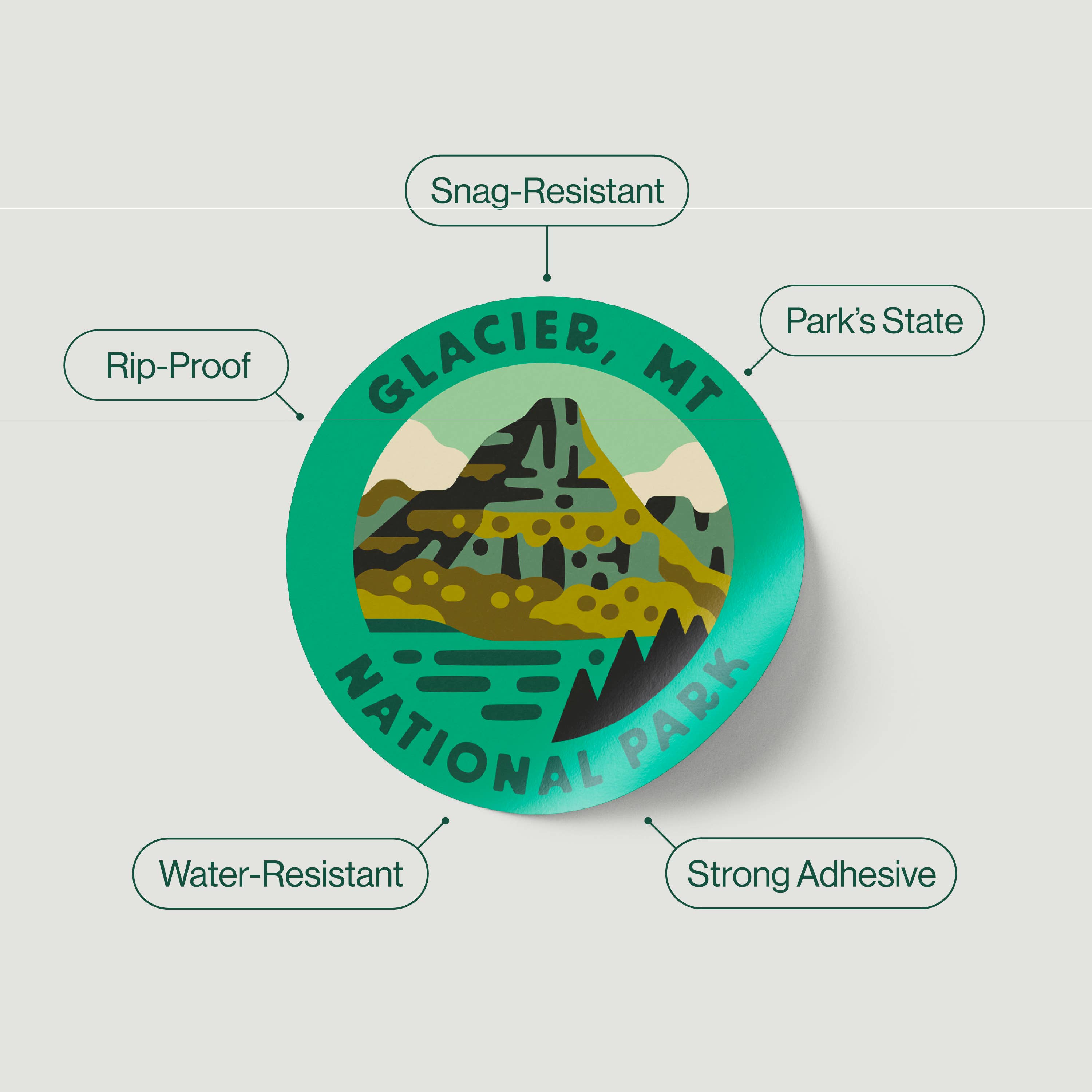 National Parks Insulated Sticker Bottle 32oz: Off-White