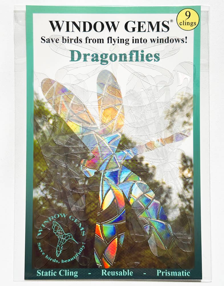 Dragonfly Window Clings - Bird Strike Warning Decals - Prism