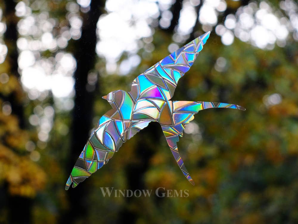 Swallows Window Clings - 7 Prismatic Bird Strike Prevention Decals