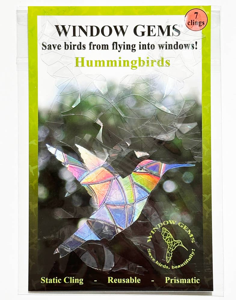 Hummingbird Window Clings,  Prismatic Decals Bird Protection