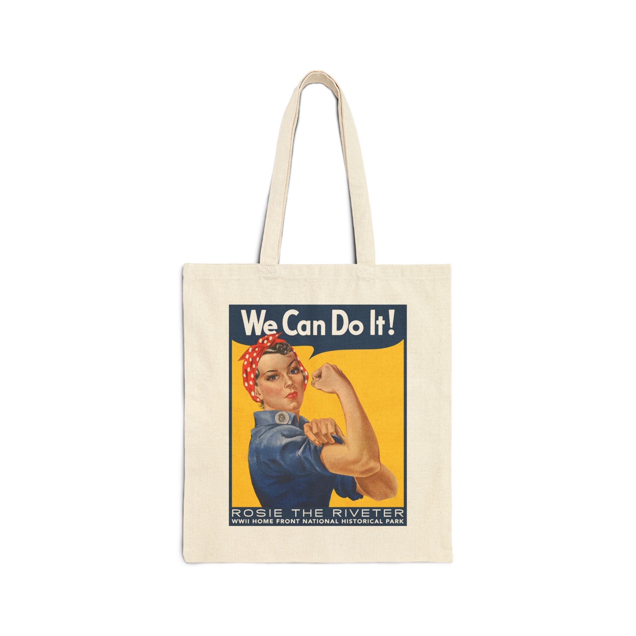 We Can Do It! Tote Bag — Vintage Rosie the Riveter Cotton Canvas Tote
