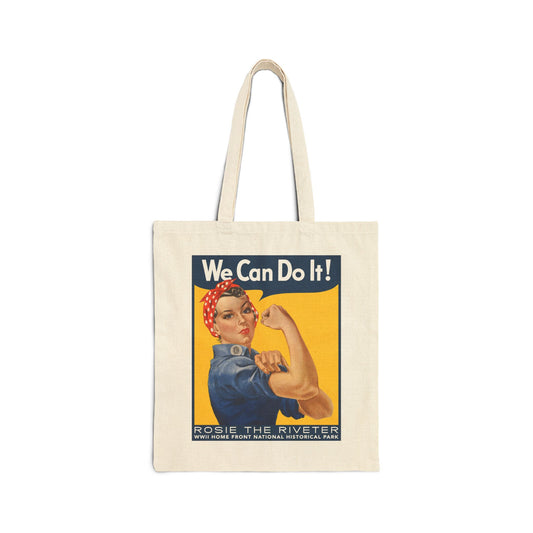 We Can Do It! Tote Bag — Vintage Rosie the Riveter Cotton Canvas Tote