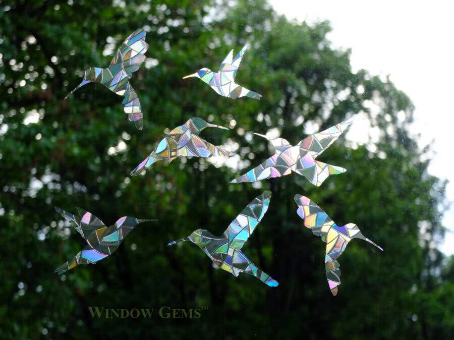 Hummingbird Window Clings,  Prismatic Decals Bird Protection