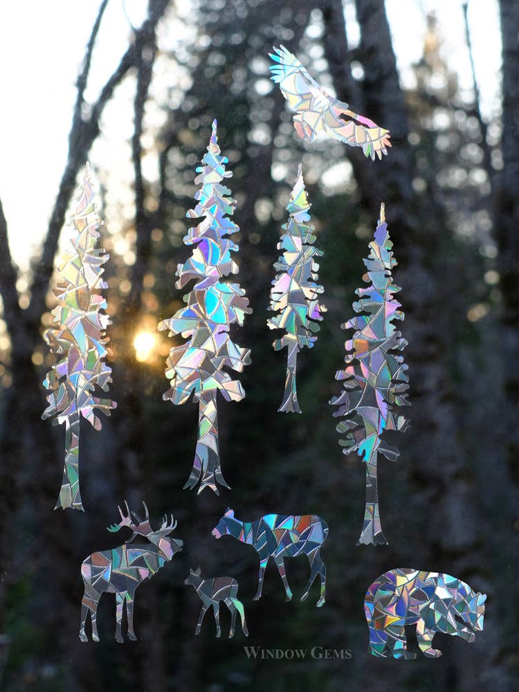 Redwood Mix Window Decals, Save birds from Window Collisions