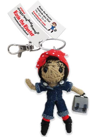 Rosie the Riveter Tan String String Doll Keychain