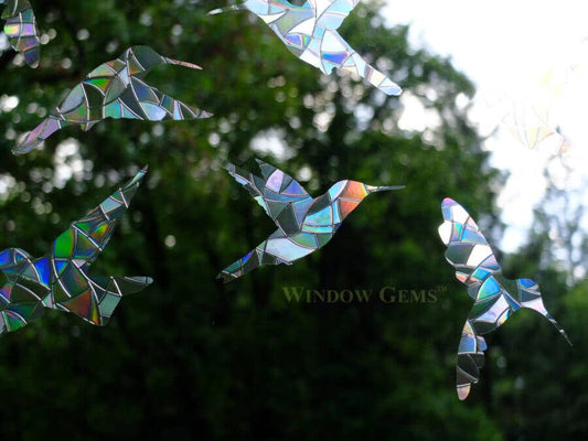 Hummingbird Window Clings,  Prismatic Decals Bird Protection