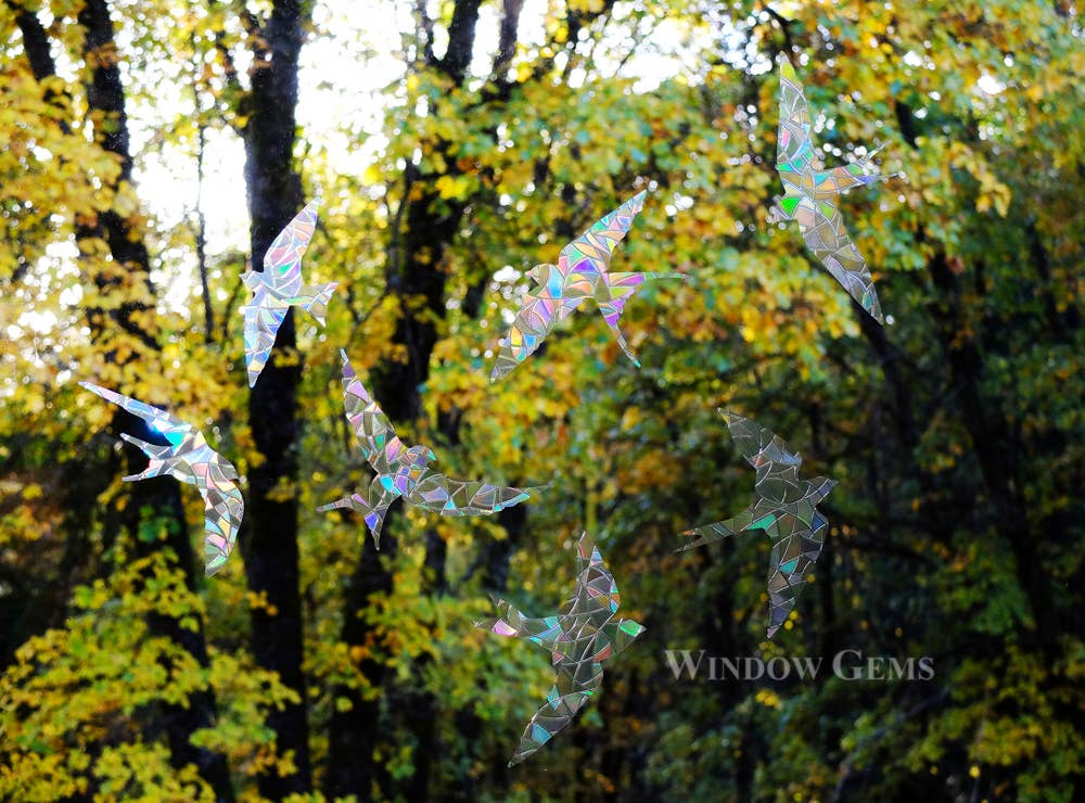 Swallows Window Clings - 7 Prismatic Bird Strike Prevention Decals