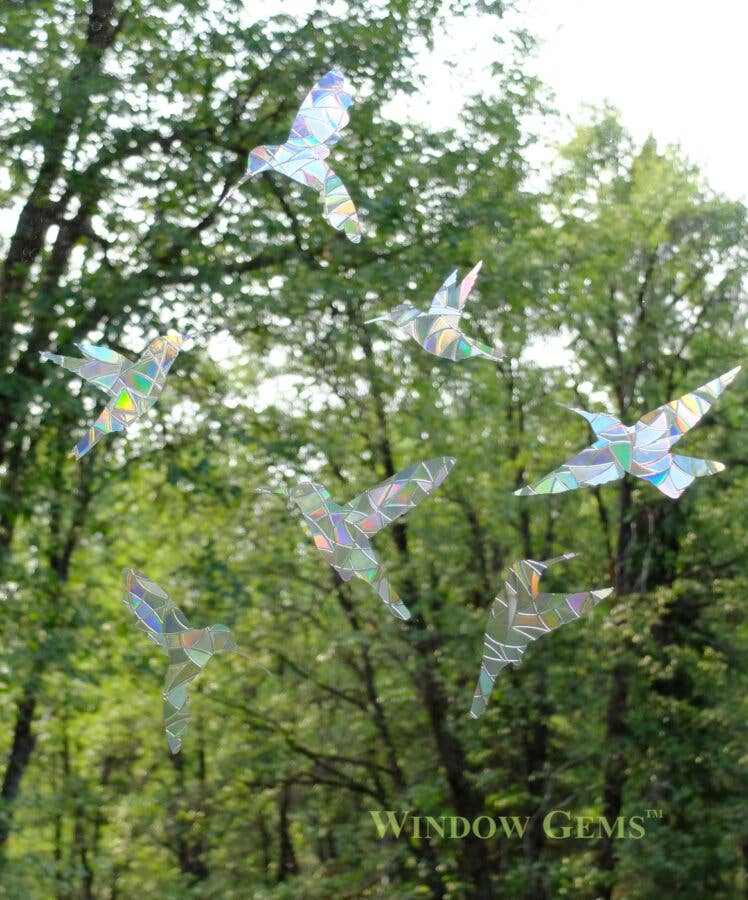Hummingbird Window Clings,  Prismatic Decals Bird Protection