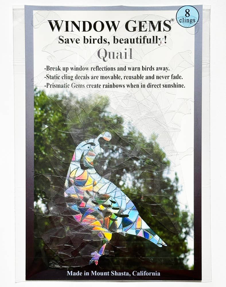 Quail Window Clings - Bird Strike Prevention Suncatchers