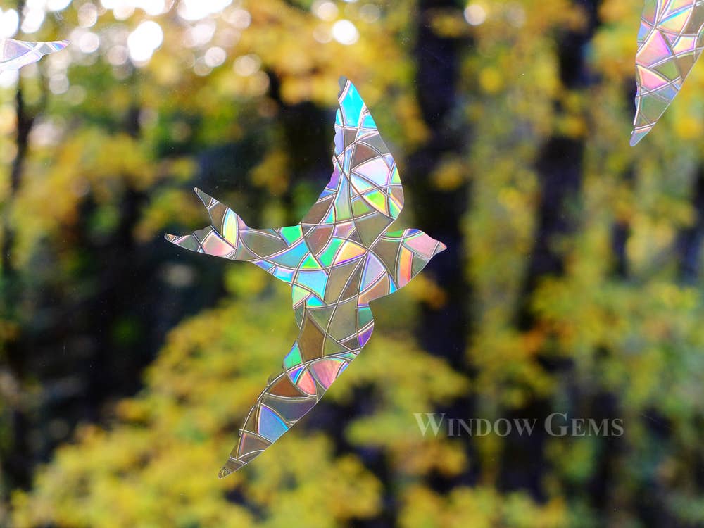 Swallows Window Clings - 7 Prismatic Bird Strike Prevention Decals