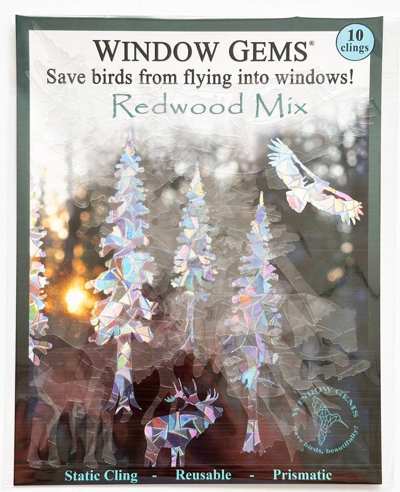 Redwood Mix Window Decals, Save birds from Window Collisions
