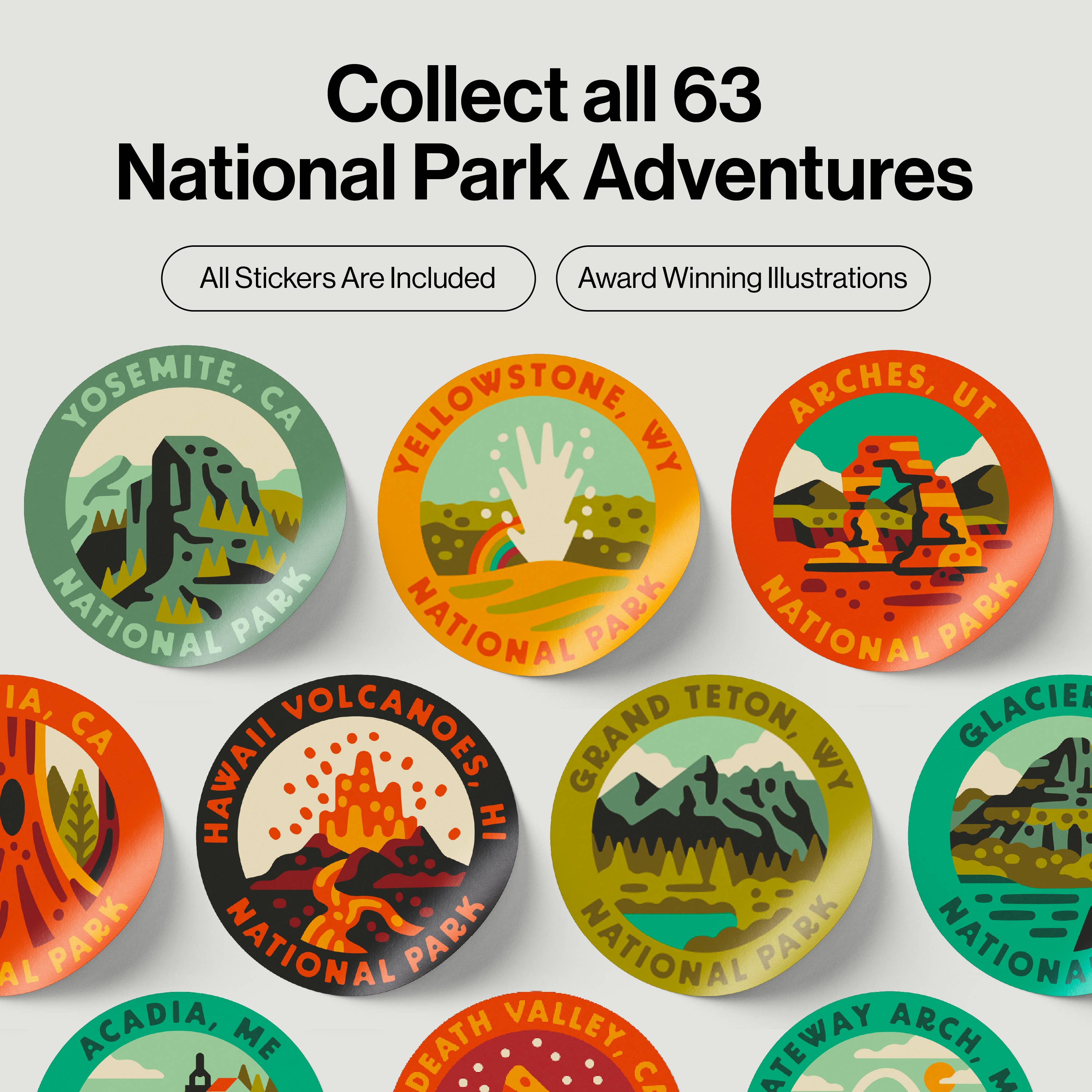 National Parks Insulated Sticker Bottle 32oz: Off-White