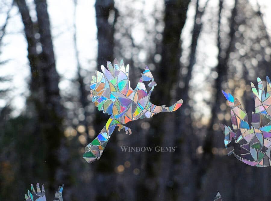 Cardinal Window Prismatic Decals - bird strike prevention