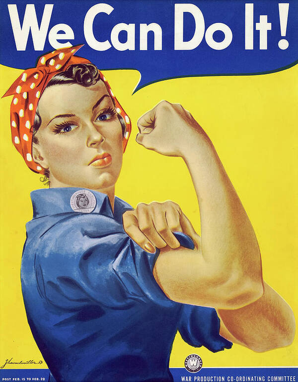 1943 Rosie the Riveter Art Print 20 x 28 in.