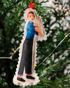 Handmade Rosie the Riveter Ornament