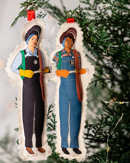 Handmade Wendy the Welders Pair of Ornaments