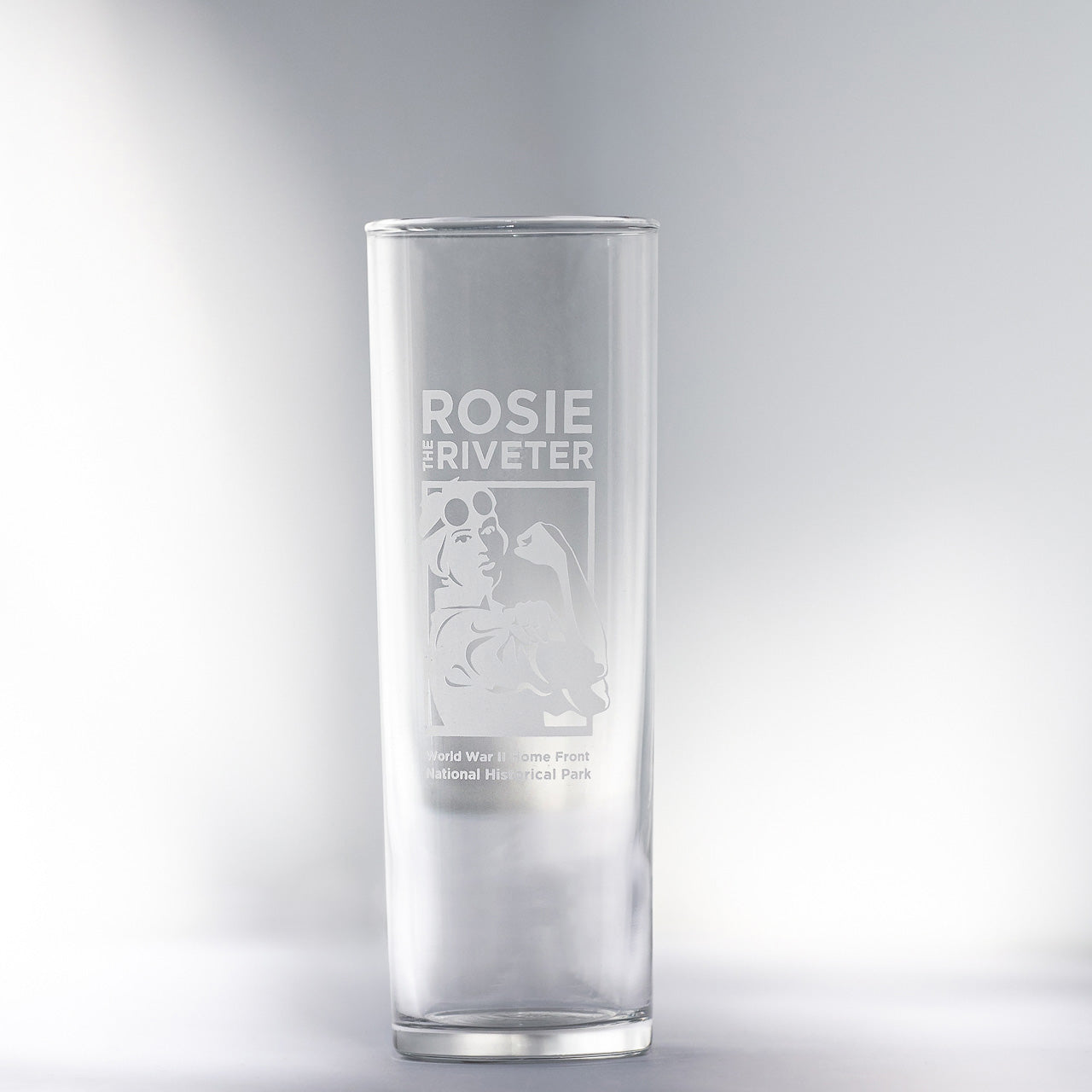 Rosie National Park Logo Etched Collins Glass