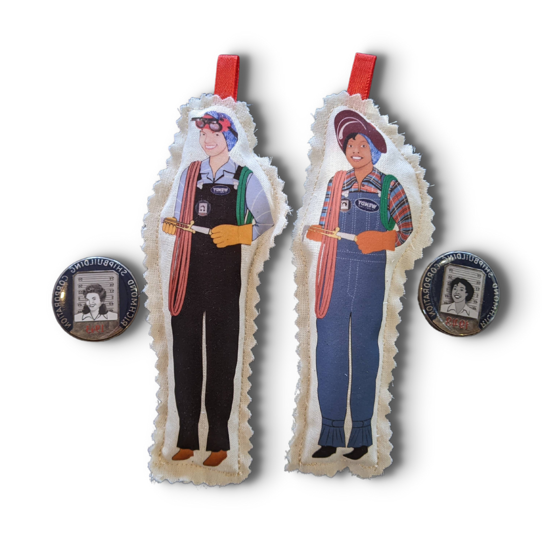 Handmade Wendy the Welders Pair of Ornaments