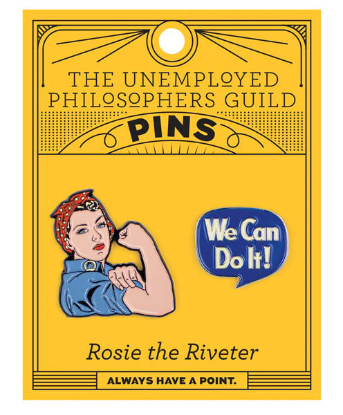Rosie and We Can Do It Enamel Pin Set
