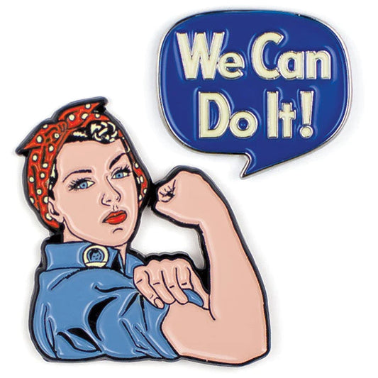 Rosie and We Can Do It Enamel Pin Set